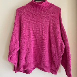 vintage pink turtleneck sweater